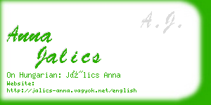 anna jalics business card